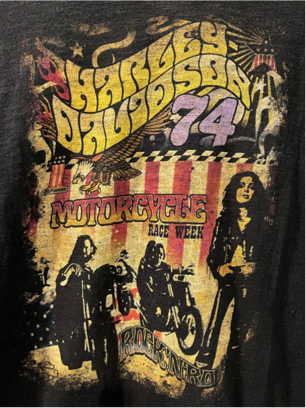 Harley Davidson NWOT Rock N Roll 70's Theme Short Sleeve T-Shirt Size XXL Biker - Picture 6 of 7